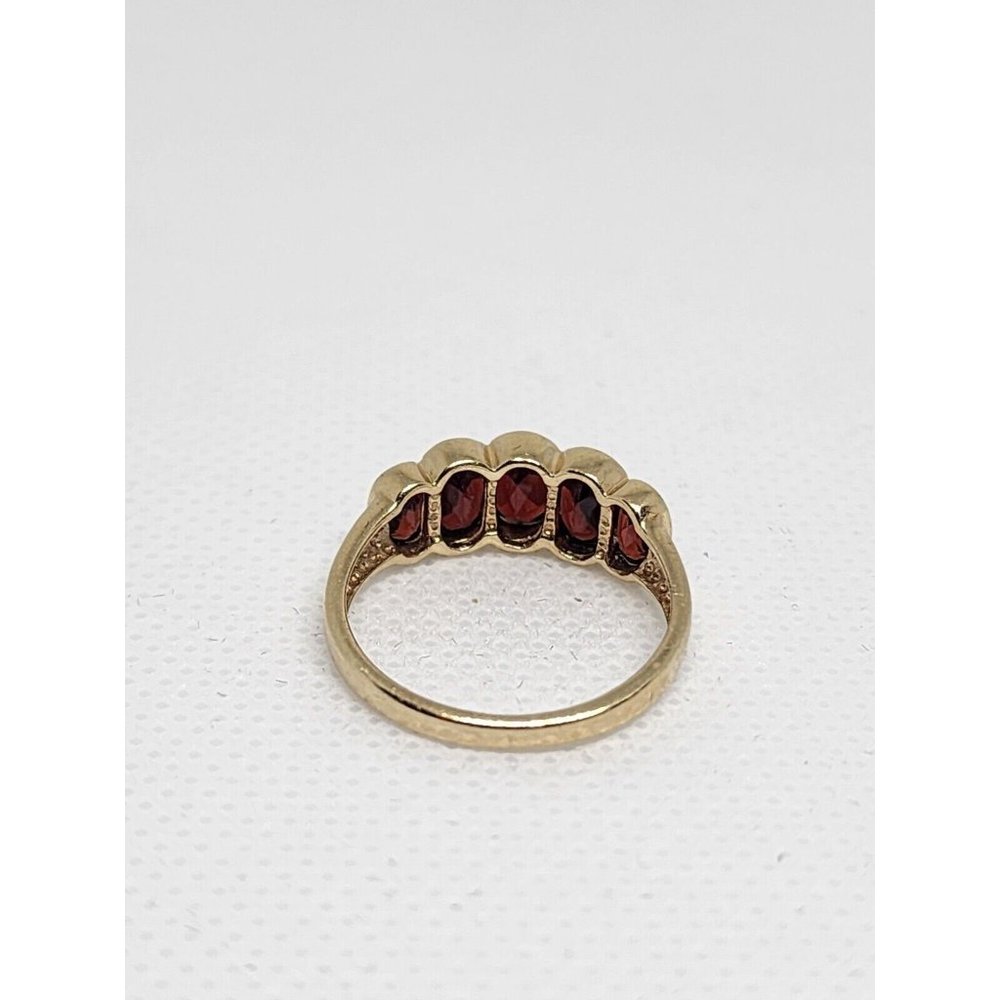 10K 417 YELLOW GOLD & GARNET RING MW SIZE 6 - Picture 6 of 9